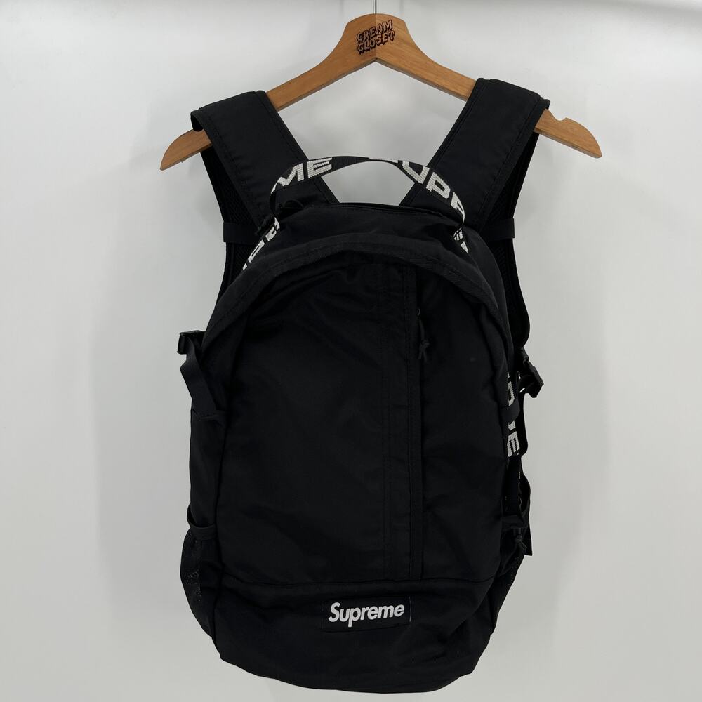 SS18 2018 Supreme NYC Cordura Taped Box Logo Backpack in Black